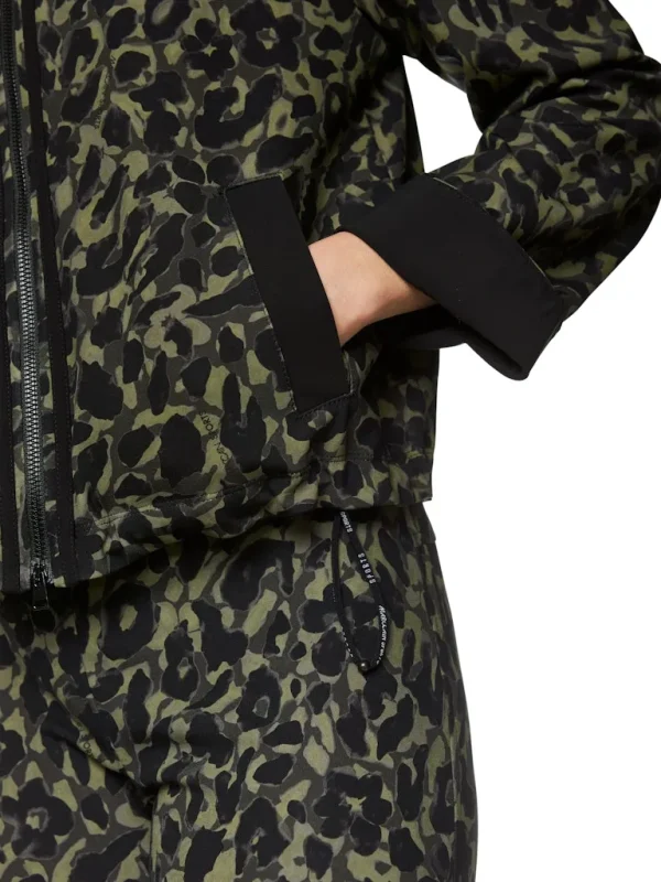 Blouson Col Polo Manches Longues Zippé Deux Poches Imprimé Léopard All Over – Image 4