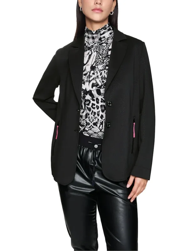 Blazer Manches Longues Deux Boutons Deux Poches Zipppées Uni – Image 6