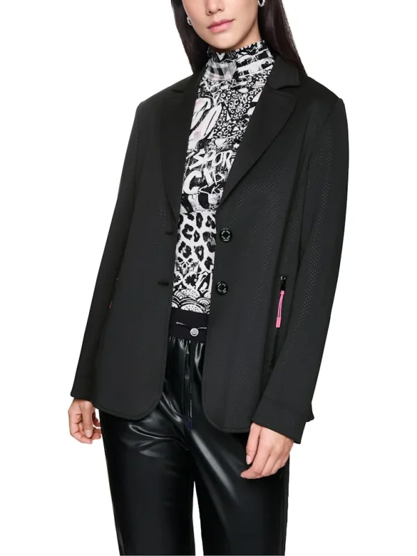 Blazer Manches Longues Deux Boutons Deux Poches Zipppées Uni – Image 7