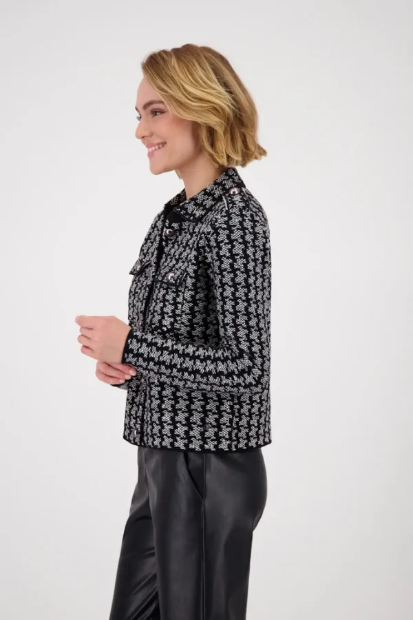 Veste Manches Longues Deux Poches Boutonnée Pied De Coq – Image 2