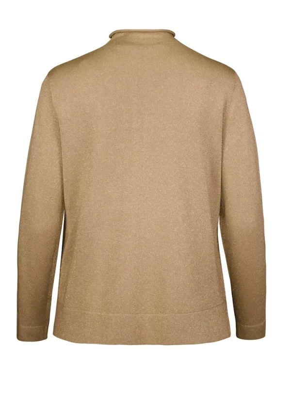 Pull Col Cheminée Manches Longues Métallisé Uni – Image 2