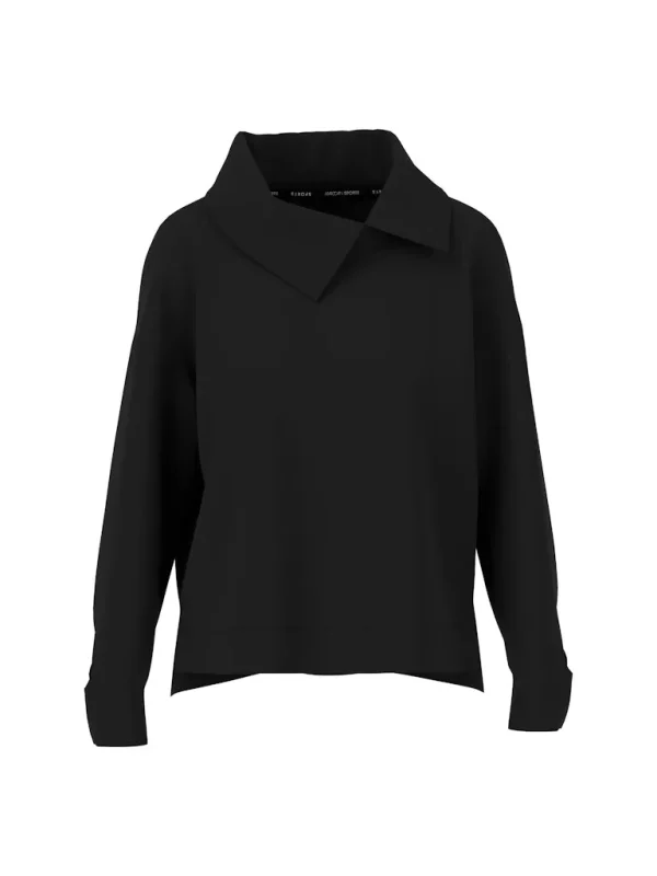 Sweat Col Chemise Décalé Manches Longues Uni – Image 6