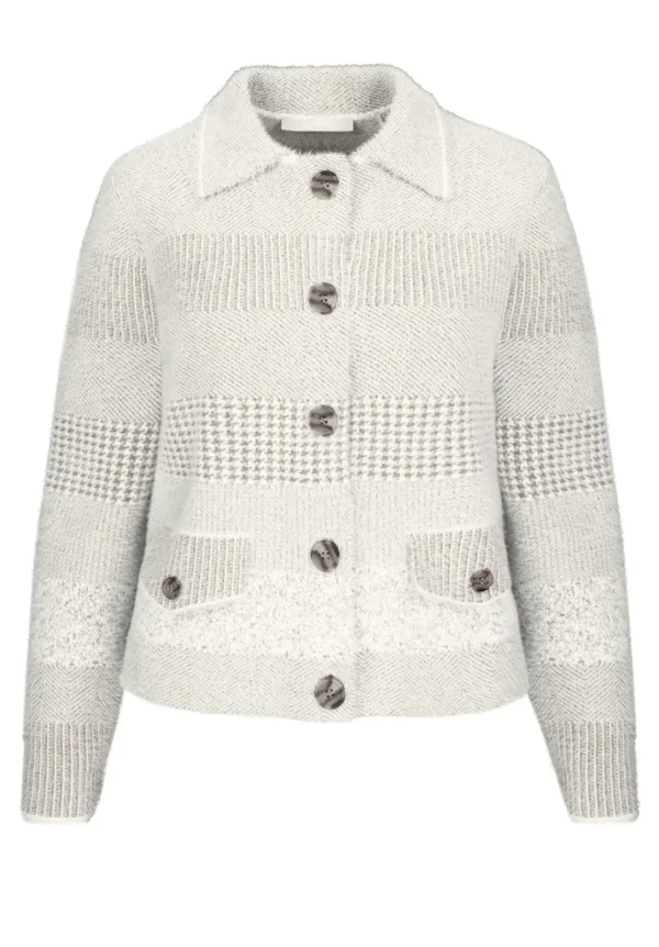 Gilet Manches Longues Boutonné Deux Poches Jacquard – Image 4