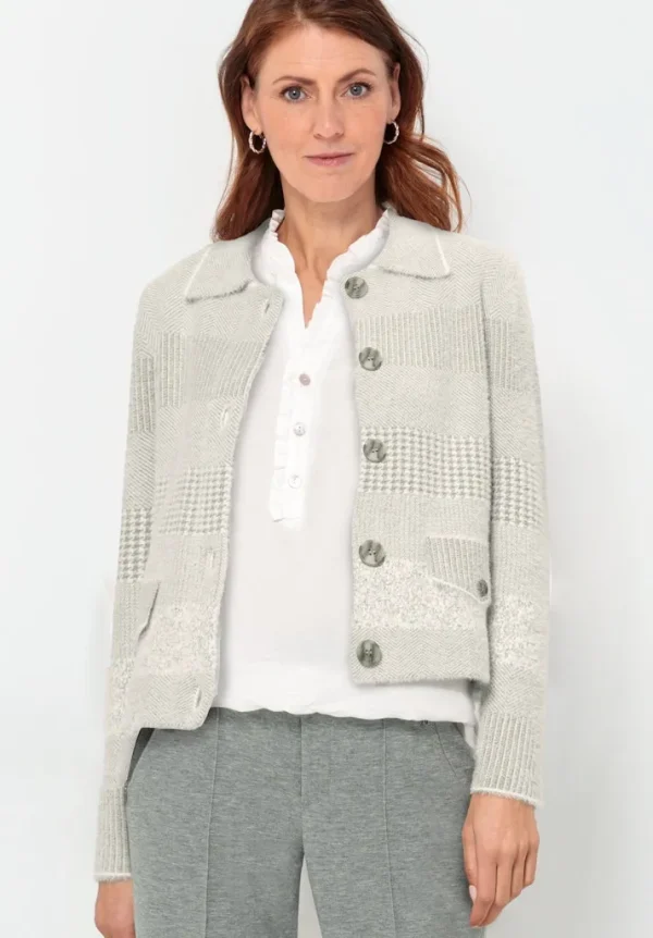 Gilet Manches Longues Boutonné Deux Poches Jacquard – Image 3