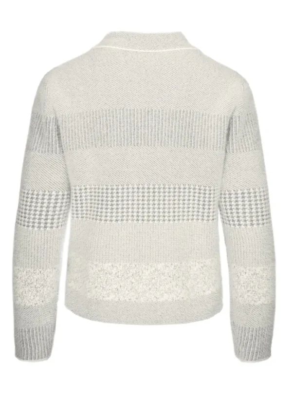 Gilet Manches Longues Boutonné Deux Poches Jacquard – Image 5