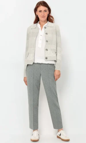 Gilet Manches Longues Boutonné Deux Poches Jacquard
