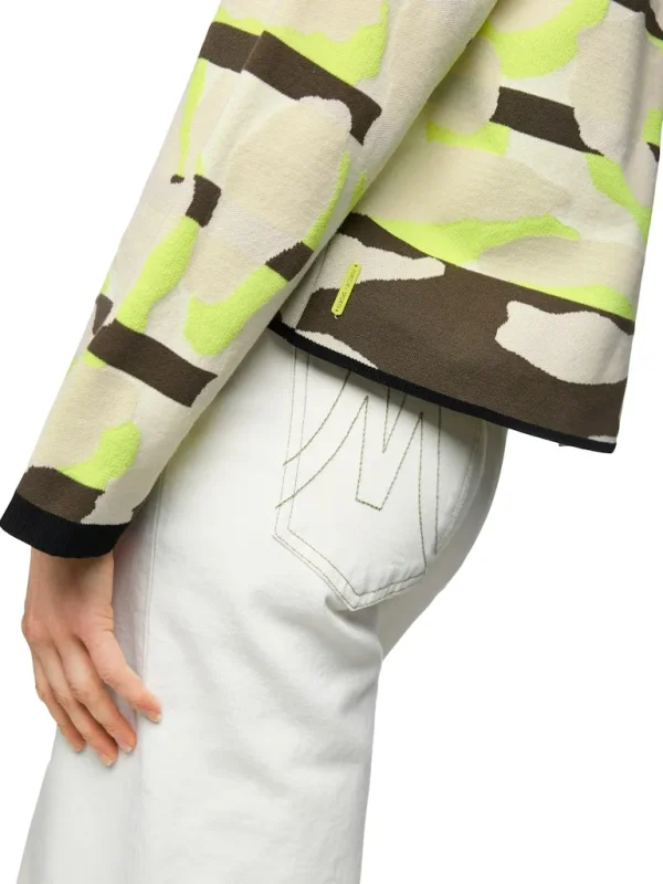Gilet Court Manches Longues Boutonné Jacquard Imprimé All Over – Image 4