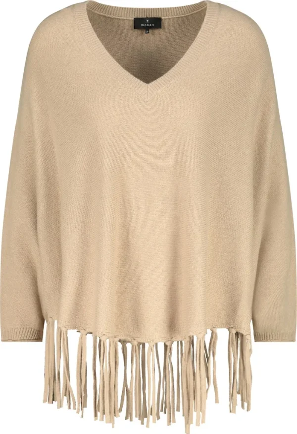 Poncho Col V Franges Uni – Image 6