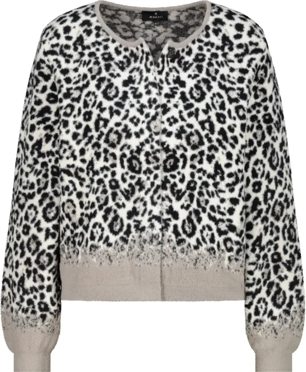 Gilet Court Col Rond Manches Longues Zippé Motif Léopard – Image 6