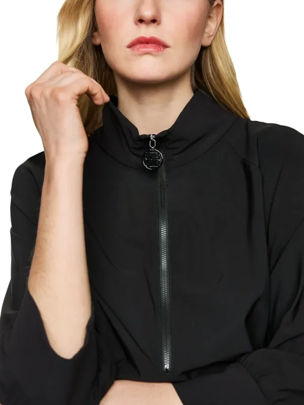 Robe Col V Zippé Manches Longues Longueur Genoux Face Froncée Unie Fluide – Image 3