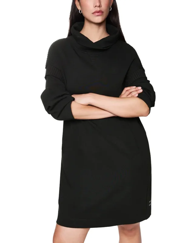 Robe Col Boule Manches Longues Longueur Genoux Unie – Image 5