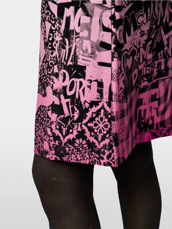 Robe Longueur Genoux Col Rond Manches Longues Motif Placé Street Art – Image 6