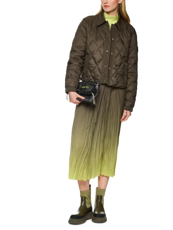 Jupe Longueur Midi Taille Elastique Plissée Dégradée