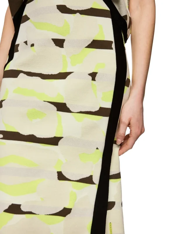 Jupe Longueur Midi Taille Elastique Droite Jacquard Imprimée All Over – Image 3
