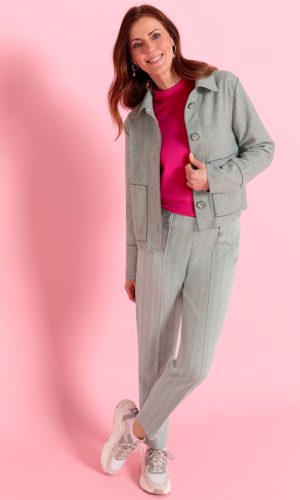 Pantalon Sept-huitième Taille Moyenne Elastique Chevrons
