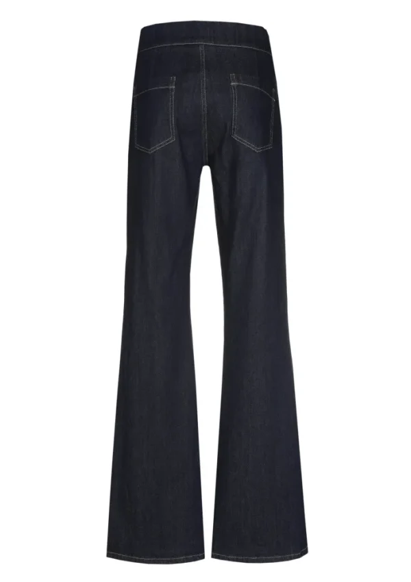 Pantalon Jean Long Taille Moyenne Boutons Motifs Bootcut Deux Poches – Image 3
