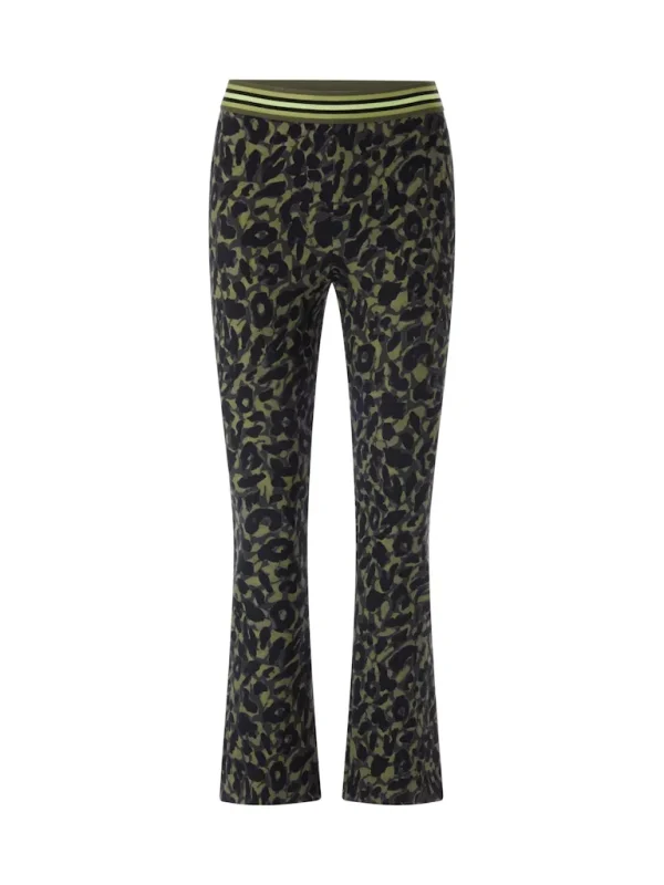 Pantalon Sept-huitième Taille Moyenne Elastique Imprimé Léopard – Image 6