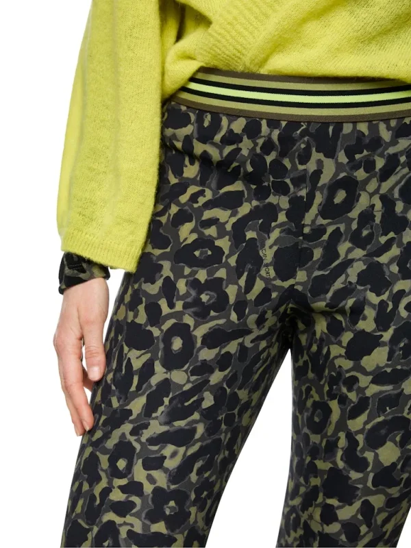 Pantalon Sept-huitième Taille Moyenne Elastique Imprimé Léopard – Image 3