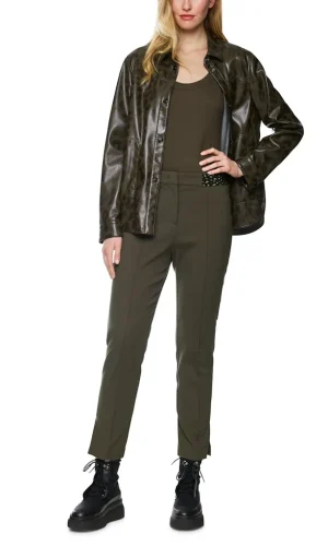 Pantalon Sept-huitième Taille Moyenne Elastique Uni