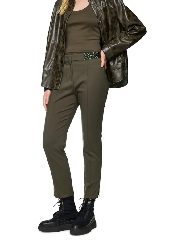 Pantalon Sept-huitième Taille Moyenne Elastique Uni – Image 5
