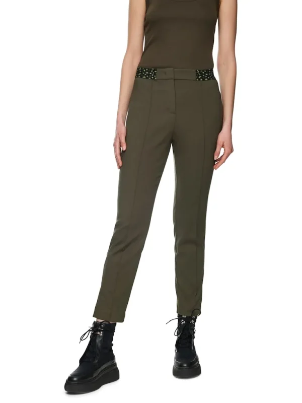 Pantalon Sept-huitième Taille Moyenne Elastique Uni – Image 6