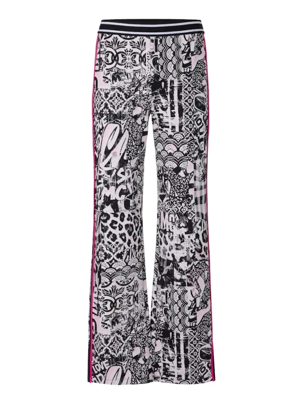 Pantalon Long Taille Elastique Droit Imprimé All Over Street Art Fluide – Image 7