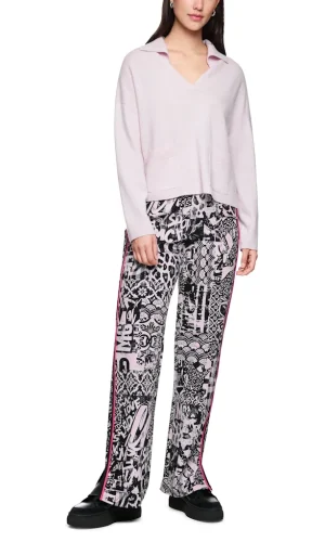 Pantalon Long Taille Elastique Droit Imprimé All Over Street Art Fluide