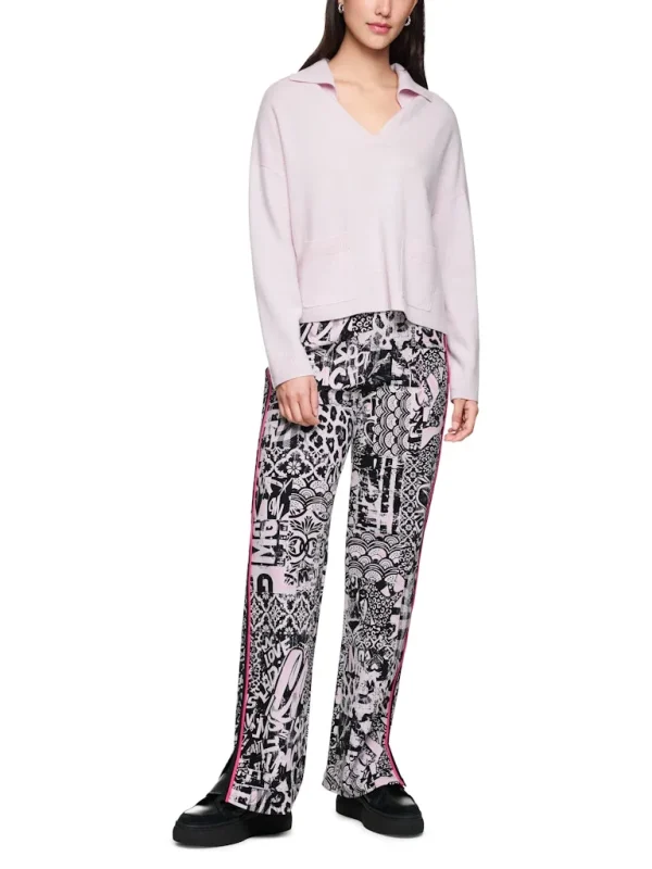 Pantalon Long Taille Elastique Droit Imprimé All Over Street Art Fluide