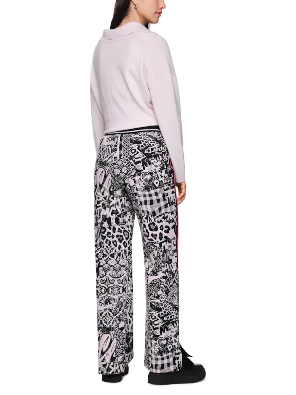Pantalon Long Taille Elastique Droit Imprimé All Over Street Art Fluide – Image 2