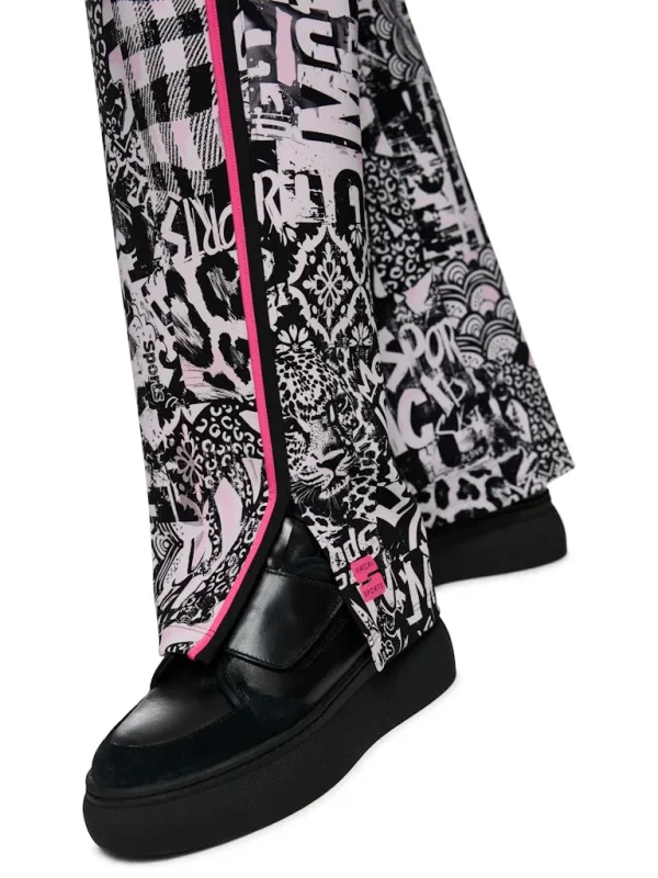 Pantalon Long Taille Elastique Droit Imprimé All Over Street Art Fluide – Image 4