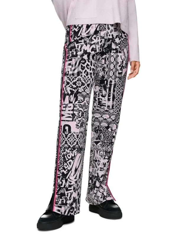 Pantalon Long Taille Elastique Droit Imprimé All Over Street Art Fluide – Image 5
