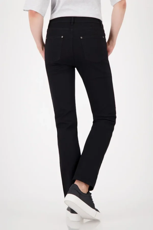 Pantalon Jean Long Taille Moyenne Cinq Poches Brodé Strass – Image 3