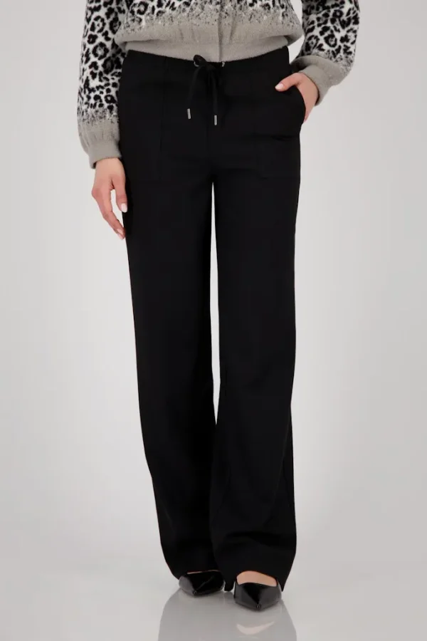 Pantalon Long Cordons Wide Leg Fluide Uni – Image 2