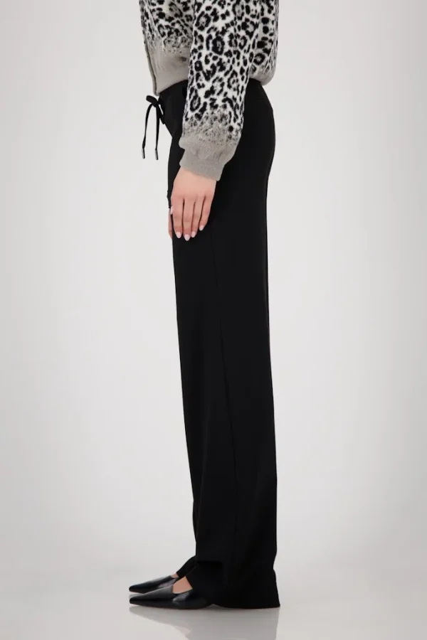 Pantalon Long Cordons Wide Leg Fluide Uni – Image 3