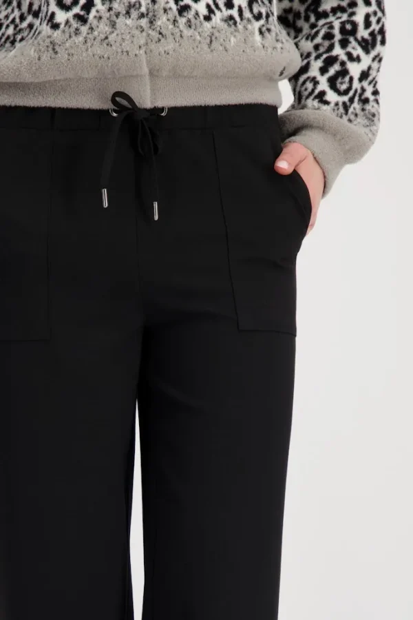 Pantalon Long Cordons Wide Leg Fluide Uni – Image 5
