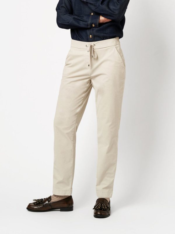 Jogpant Sept-huitième Taille Moyenne  Élastique Cordons Deux Poches Françaises Velours  Slim Uni – Image 2
