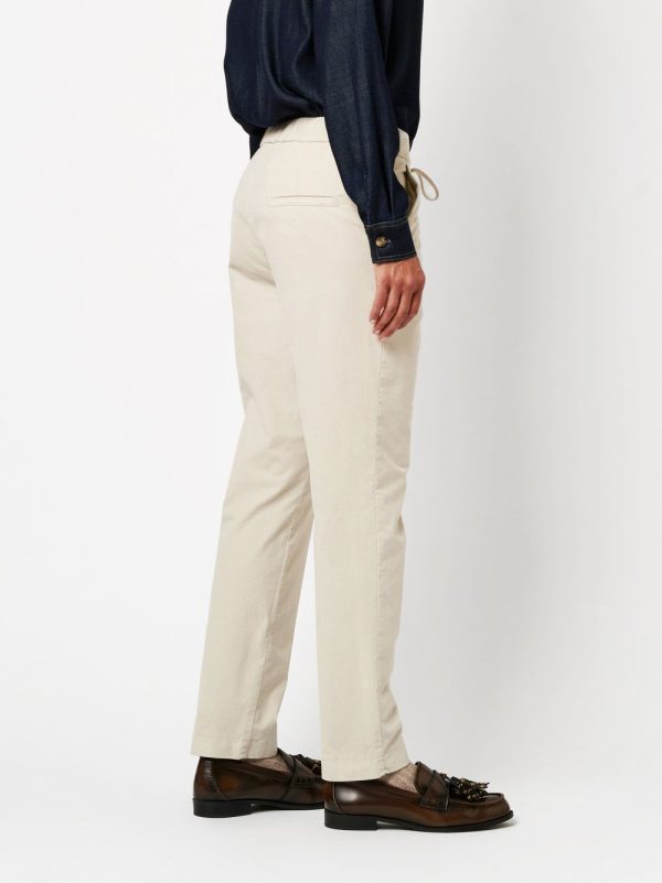 Jogpant Sept-huitième Taille Moyenne  Élastique Cordons Deux Poches Françaises Velours  Slim Uni – Image 3