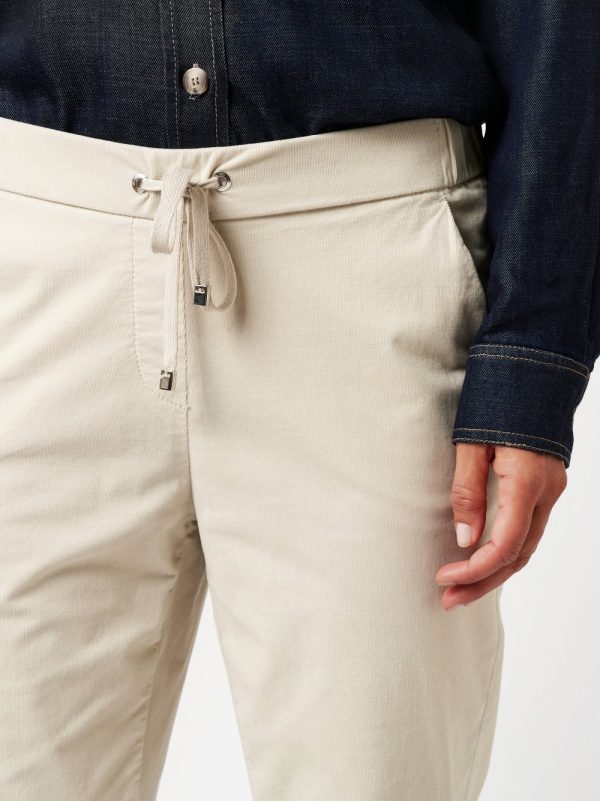 Jogpant Sept-huitième Taille Moyenne  Élastique Cordons Deux Poches Françaises Velours  Slim Uni – Image 4