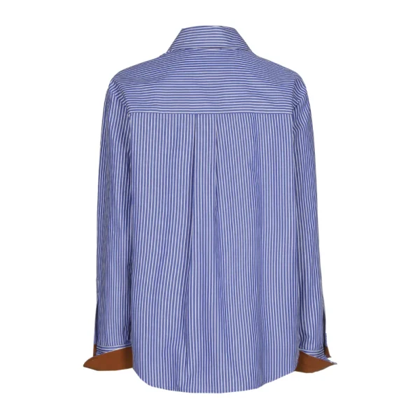 Chemise Manches Longues Rayée Motif Placé Tableaux – Image 5