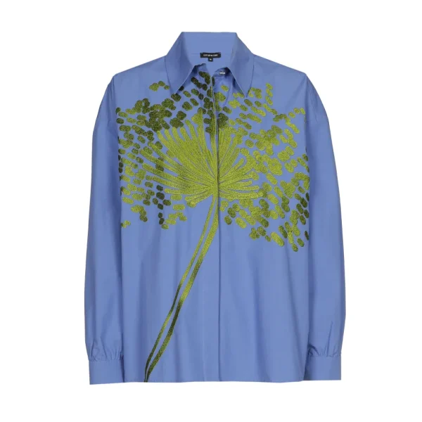 Chemise Manches Longues Oversized Brodée Motif Lion Flower – Image 4