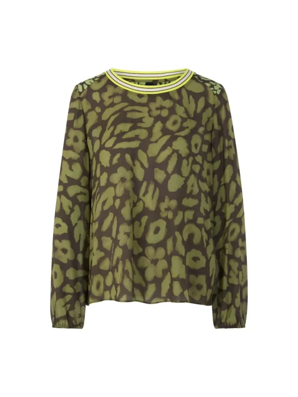 Blouse Col Rond Manches Longues Imprimée Léopard Fluide – Image 7