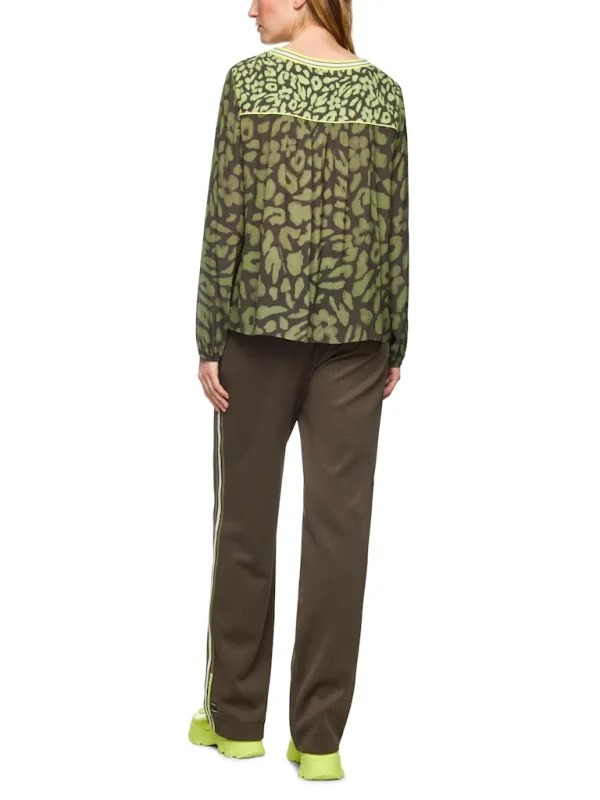 Blouse Col Rond Manches Longues Imprimée Léopard Fluide – Image 3