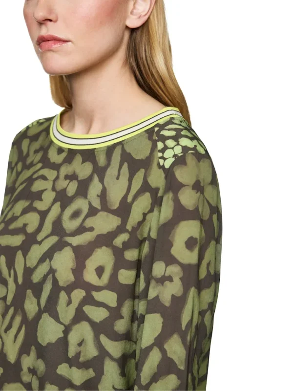 Blouse Col Rond Manches Longues Imprimée Léopard Fluide – Image 4