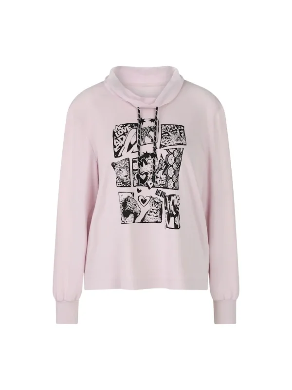 Blouse Col Bénitier Cordons Manches Longues Motif Placé – Image 7