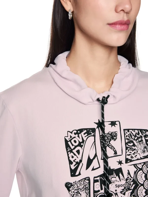 Blouse Col Bénitier Cordons Manches Longues Motif Placé – Image 4