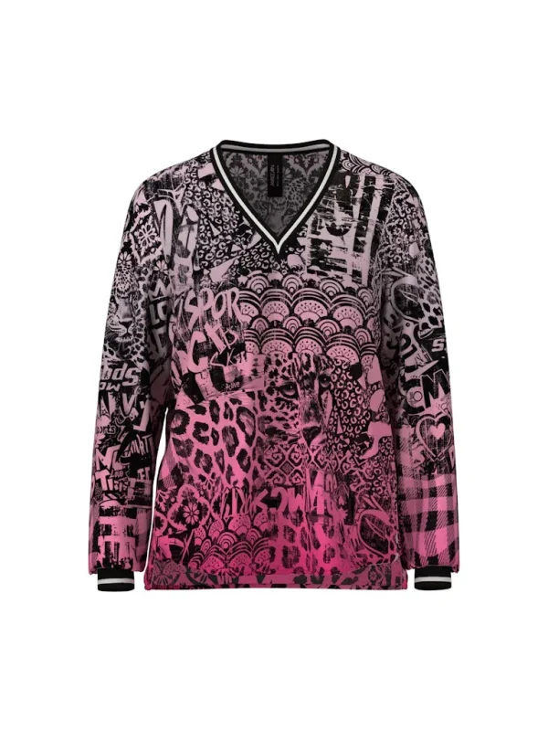 Blouse Col V Manches Longues Imprimé All Over Street Art Fluide – Image 7