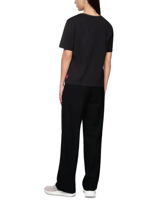 Tee Shirt Col Rond Manches Courtes Motif Placé Léopard – Image 3