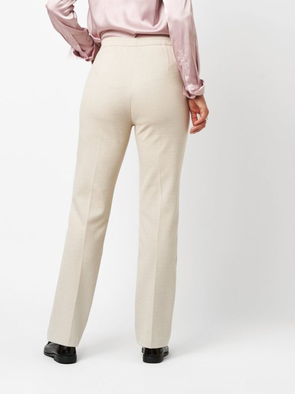 Pantalon Long Taille Moyenne Élastique Deux Poches Jacquard Chevrons Scarlett Slim Relaxed – Image 3