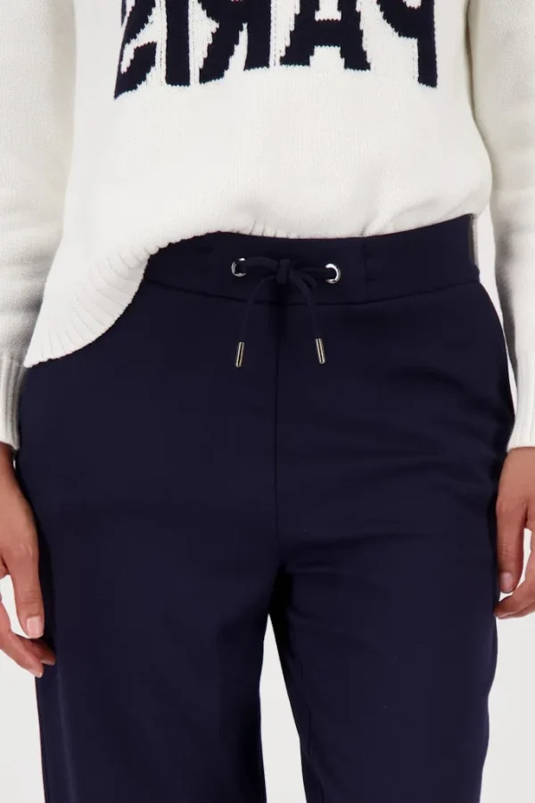 Pantalon Long Droit Taille Élastique Avec Cordons Uni – Image 4