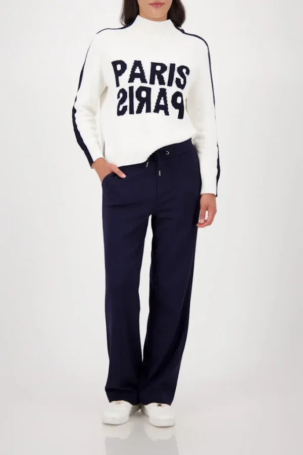 Pantalon Long Droit Taille Élastique Avec Cordons Uni – Image 5
